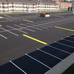asphalt parking lot bumpers striping